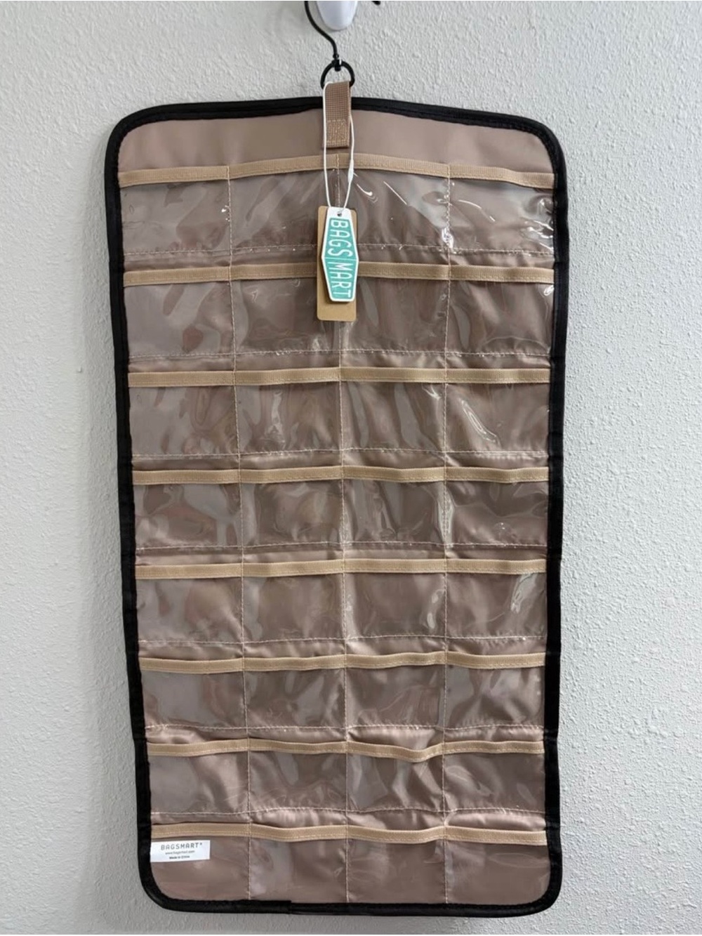 Beige Hanging Jewelry and Accessory Organizer